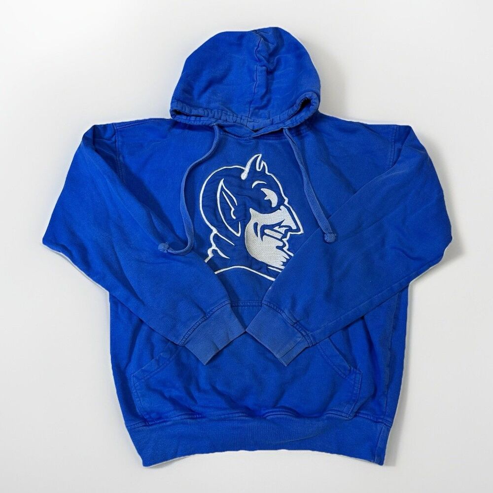 Vintage OVO Duke Blue Devils Hoodie Blue Embroidered Logo Pullover Medium NCAA